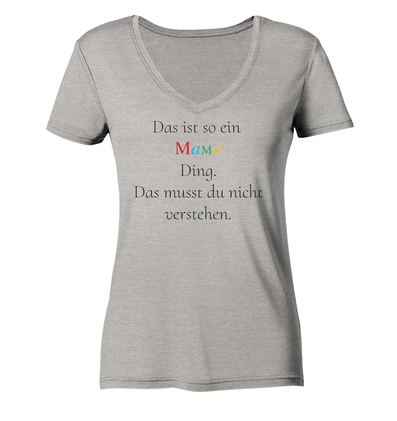 Mama-Ding - Ladies Organic V-Neck Shirt