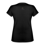 Klassisches Frauen-T-Shirt mit V-Ausschnitt - Schwarz