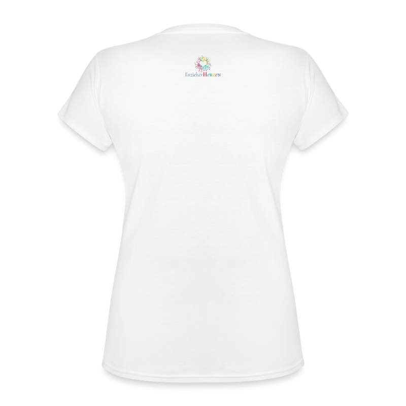 Klassisches Frauen-T-Shirt mit V-Ausschnitt - weiß